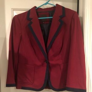 The Limited Brand Maroon & Navy 3/4 sleeve blazer
